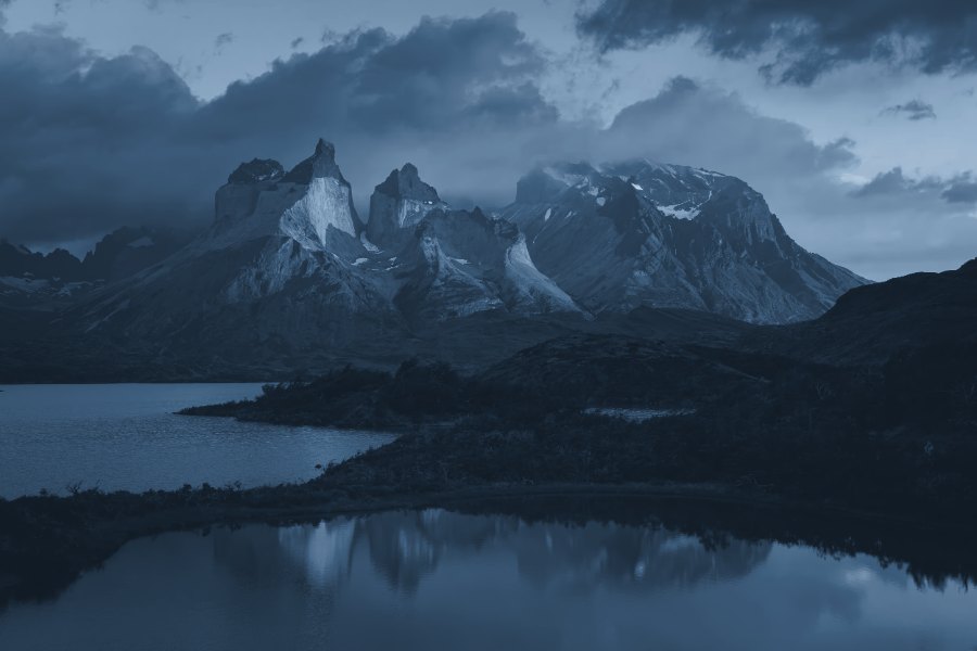 The towers of Torres del Paine at dawn